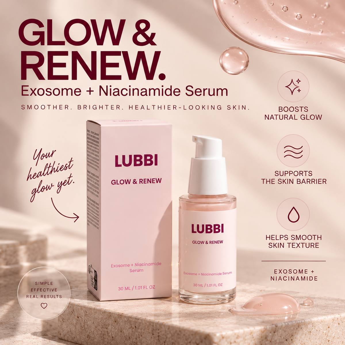 Glow & Renew                       Exosome + Niacinamide Serum